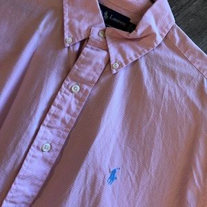 Mens polo ralph lauren dress shirt pink large
